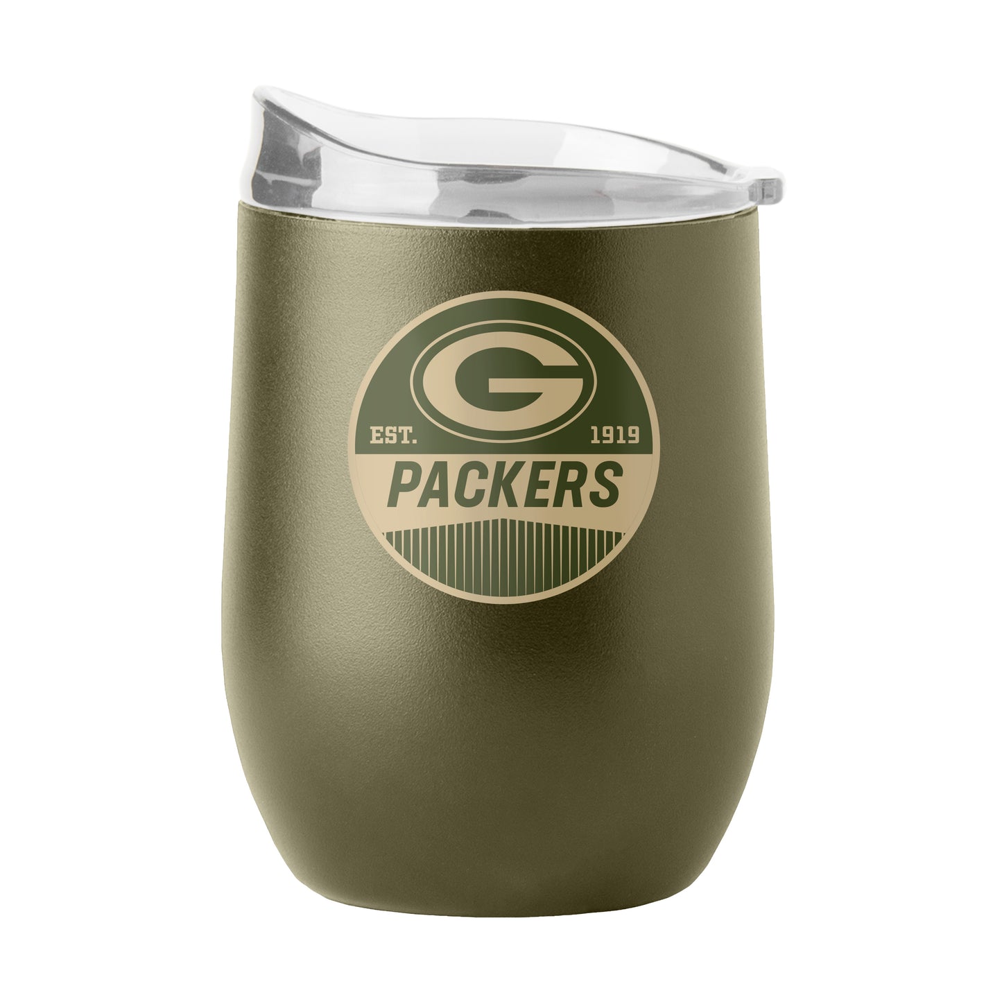 Green Bay Packers 16oz Badge Powder Coat Curved Beverage