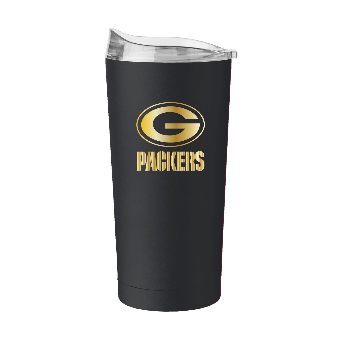 Green Bay Packers Black 20oz Foil Powder Coat Tumbler