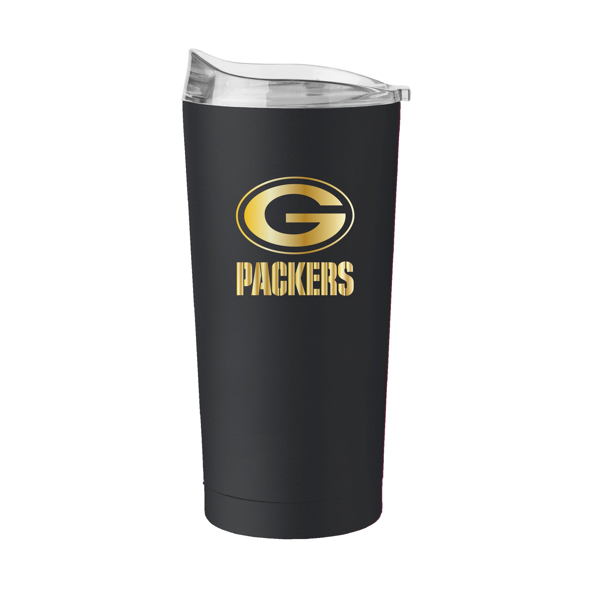 Green Bay Packers Black 20oz Foil Powder Coat Tumbler