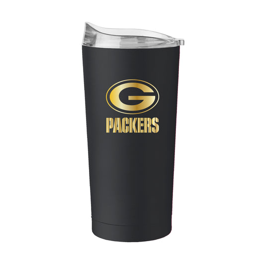 Green Bay Packers Black 20oz Foil Powder Coat Tumbler