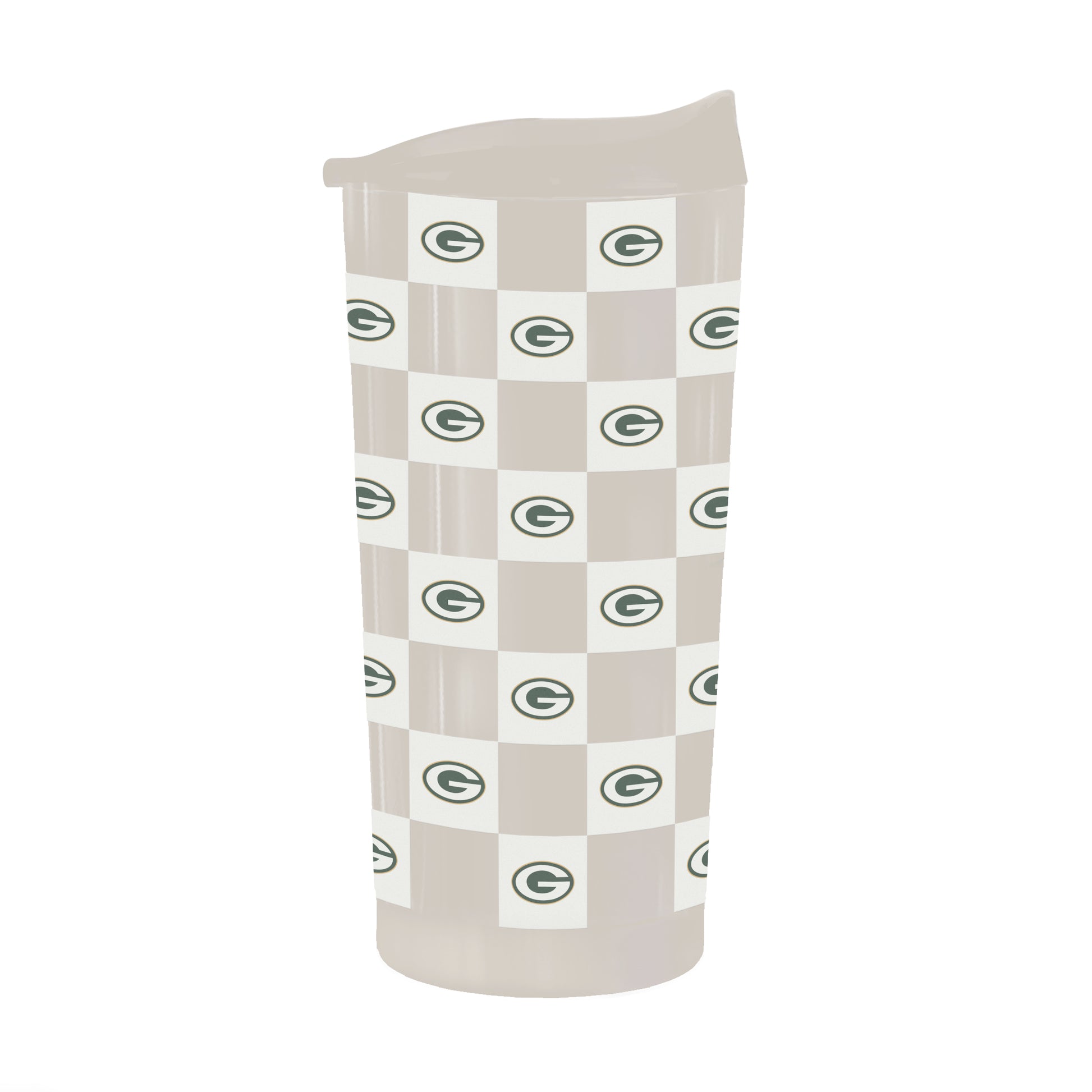 Green Bay Packers 20oz Neutral Check Powder Coat Tumbler