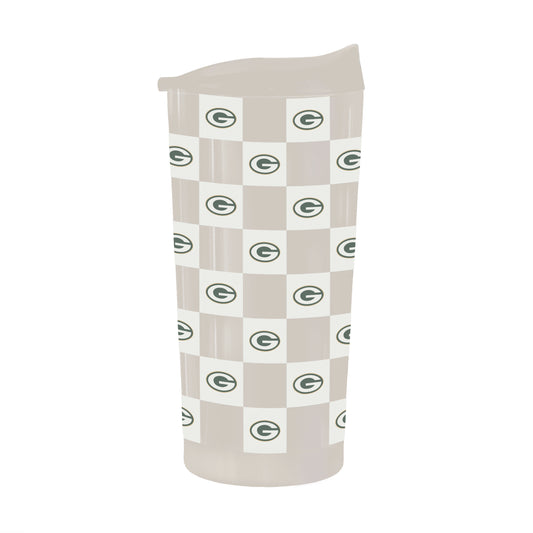 Green Bay Packers 20oz Neutral Check Powder Coat Tumbler