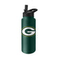 Green Bay Packers Quencher Logo Flip Top Water Bottle