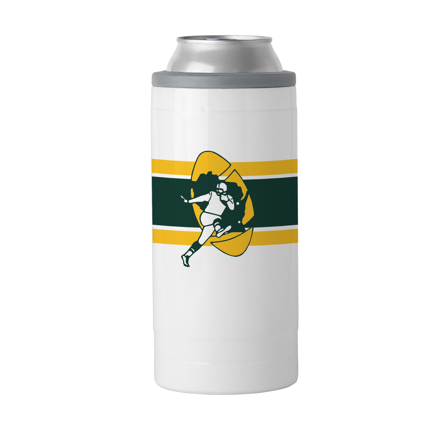 Green Bay Packers Throwback 12oz Stripe Slim Can Coolie