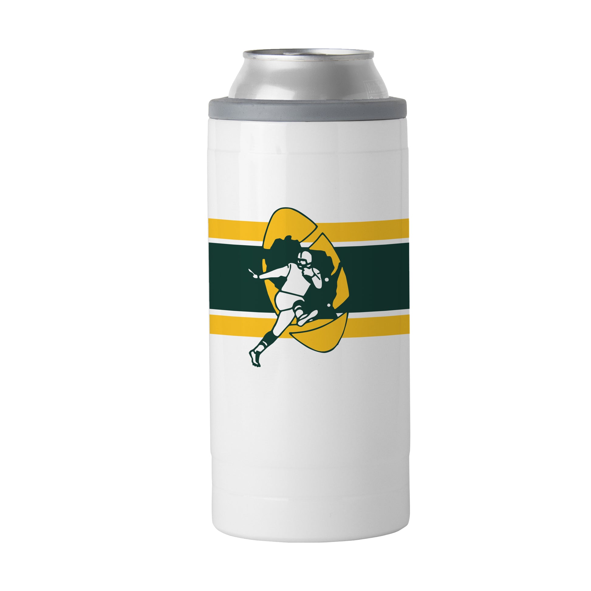 Green Bay Packers Throwback 12oz Stripe Slim Can Coolie