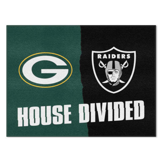 NFL House Divided Mat - Packers / Raiders