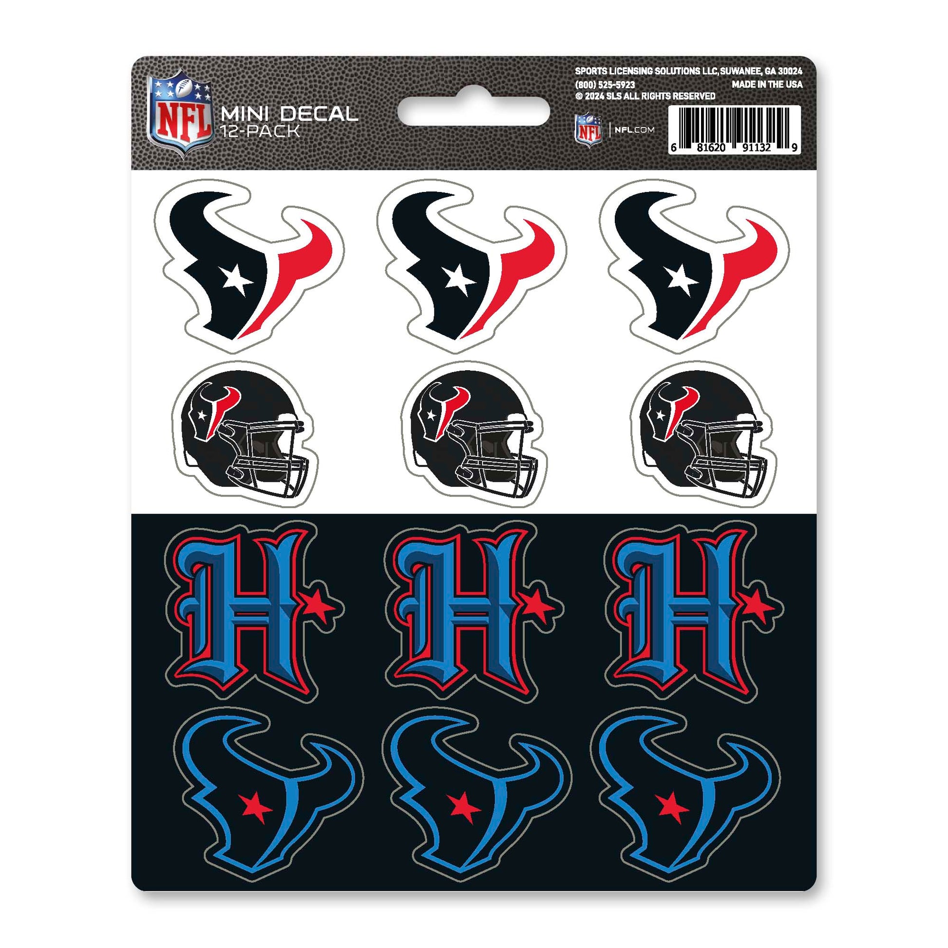 NFL - Houston Texans Mini Decal 12-pk