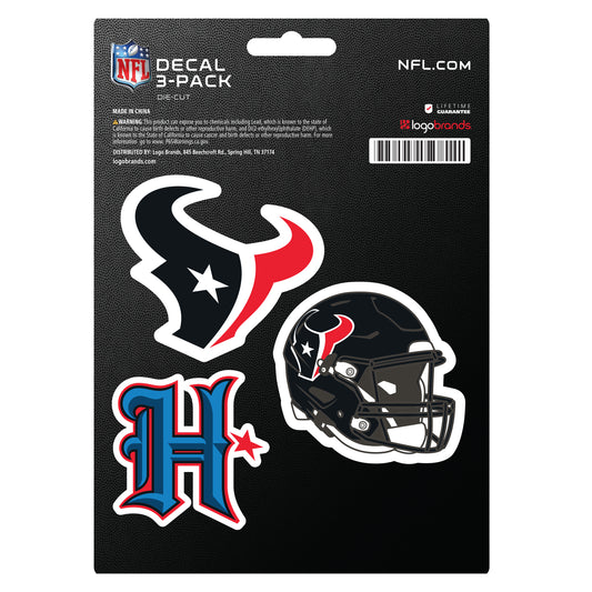 NFL - Houston Texans Decal 3-pk