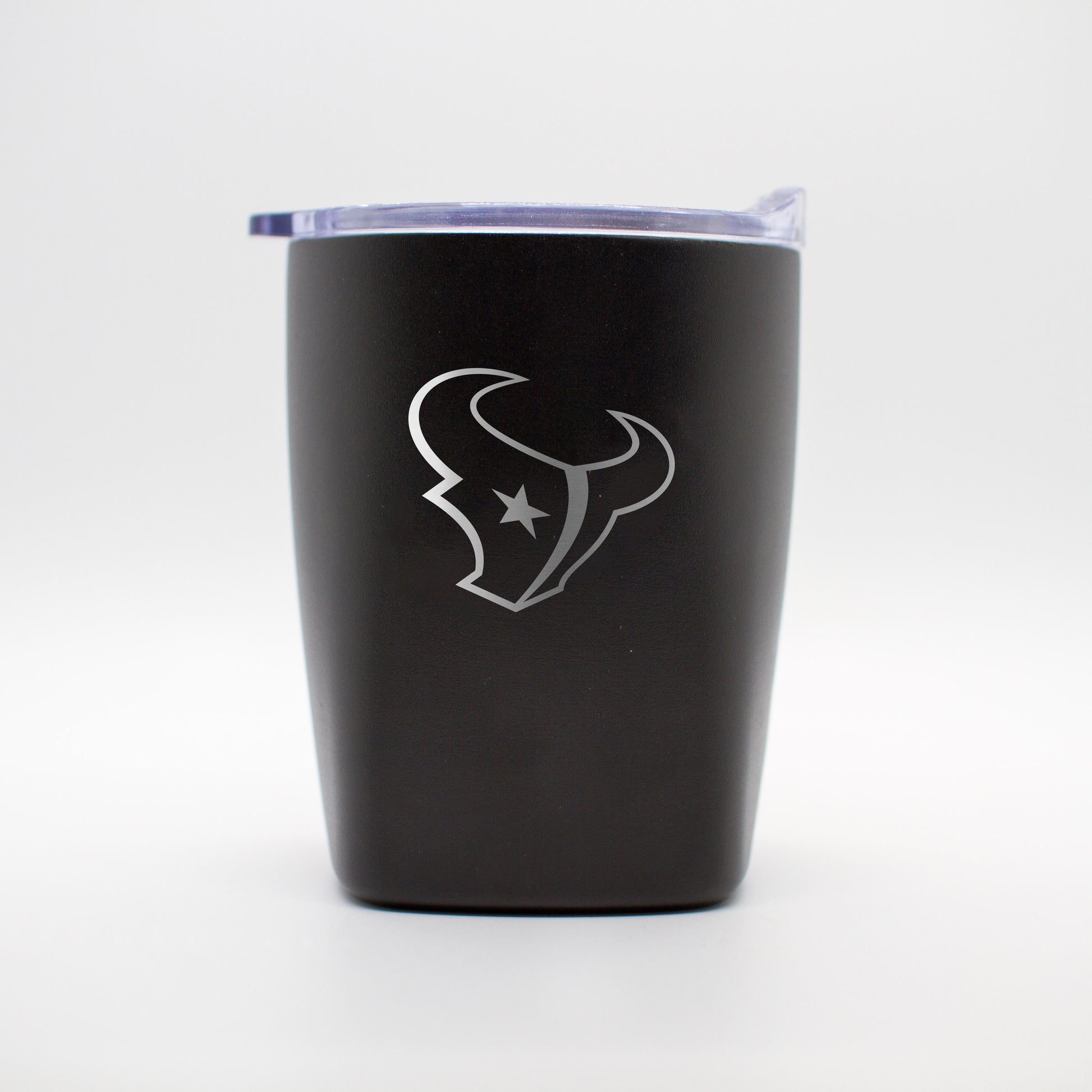 Houston Texans 10oz Etch Black Powder Coat Rocks Tumbler