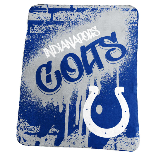 Indianapolis Colts Classic Graffiti Fleece Throw