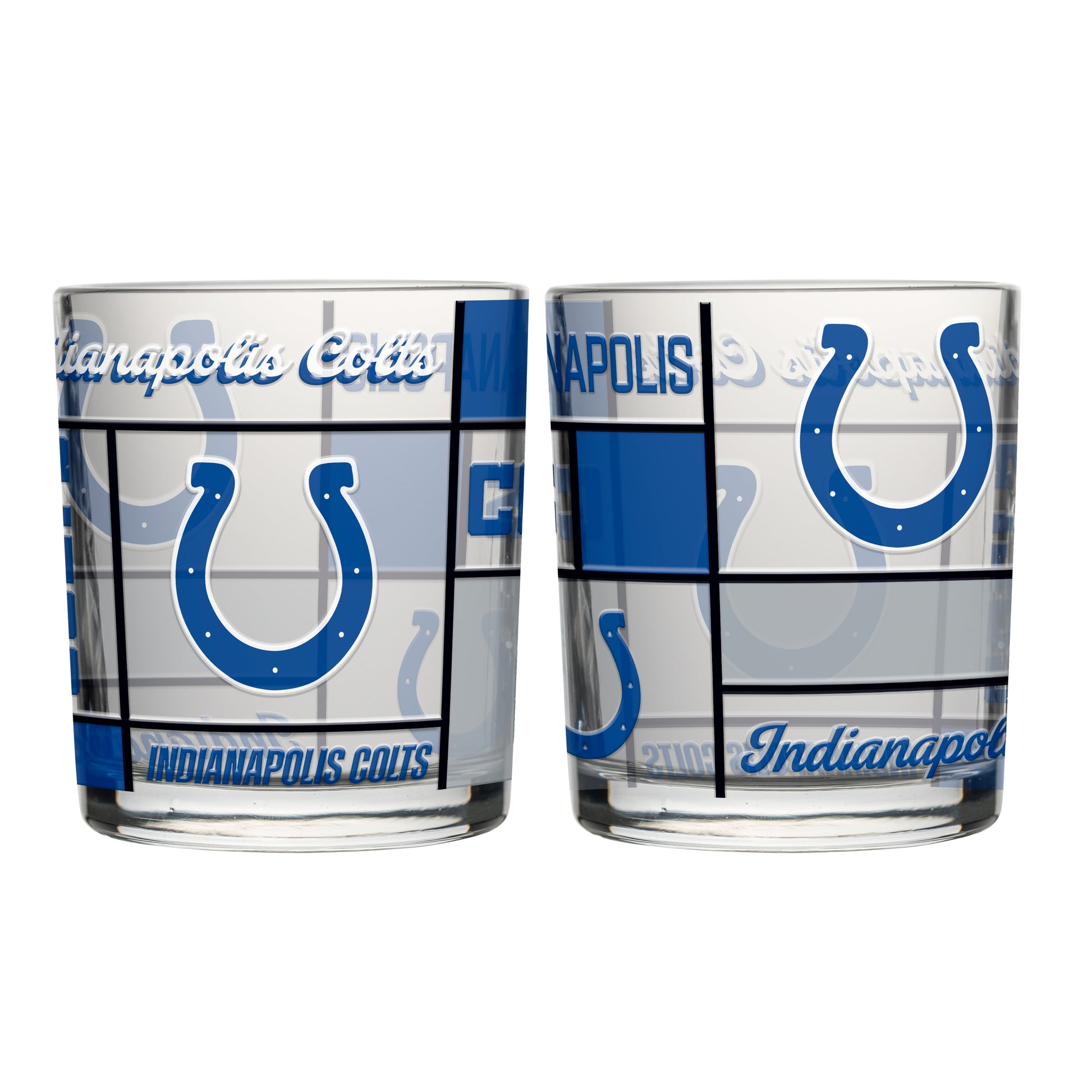 Indianapolis Colts 12oz Quilted Stained Rocks Glass 2 Pck