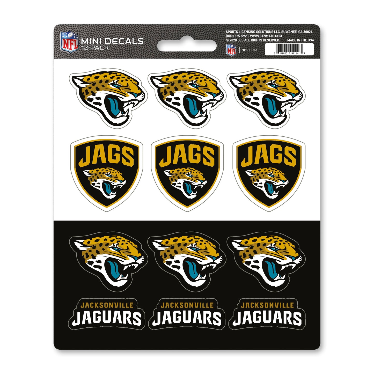 NFL - Jacksonville Jaguars Mini Decal 12-pk