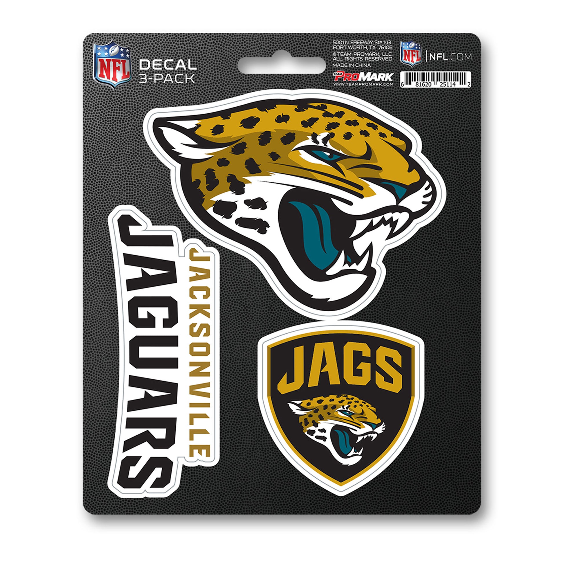 NFL - Jacksonville Jaguars Decal 3-pk
