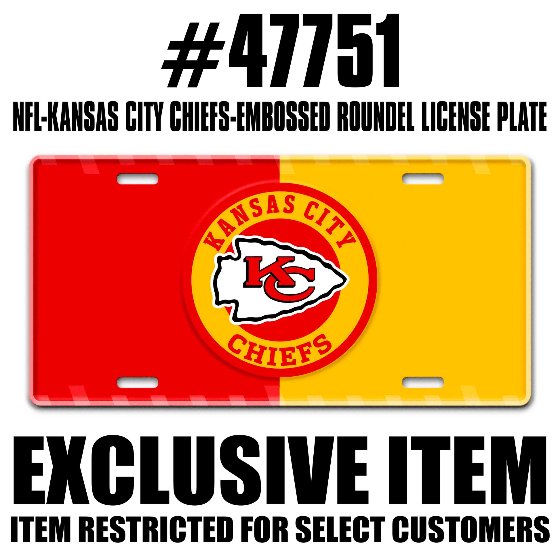 NFL - Kansas City Chiefs Embossed Roundel License Plate