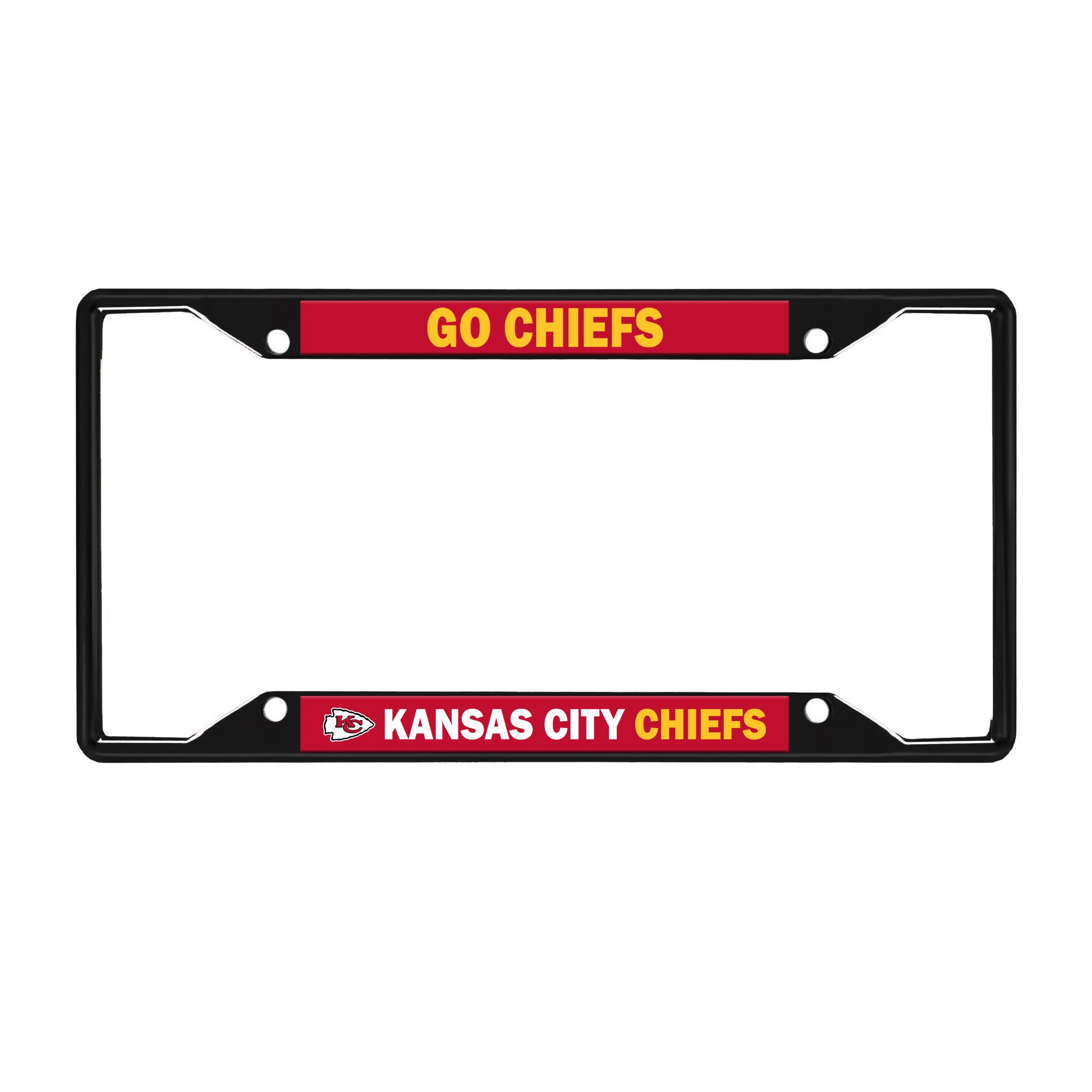 Kansas City Chiefs License Black Trinity Plate Frame