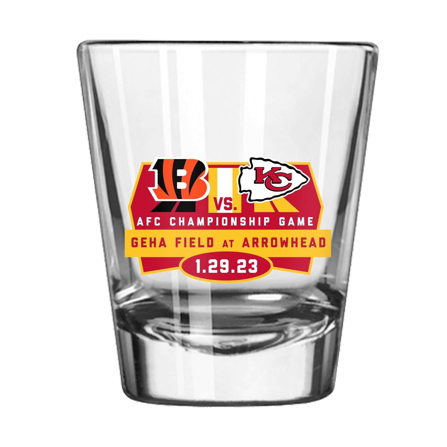 Kansas City Chiefs Playoffs Matchup 2oz Shot Glass