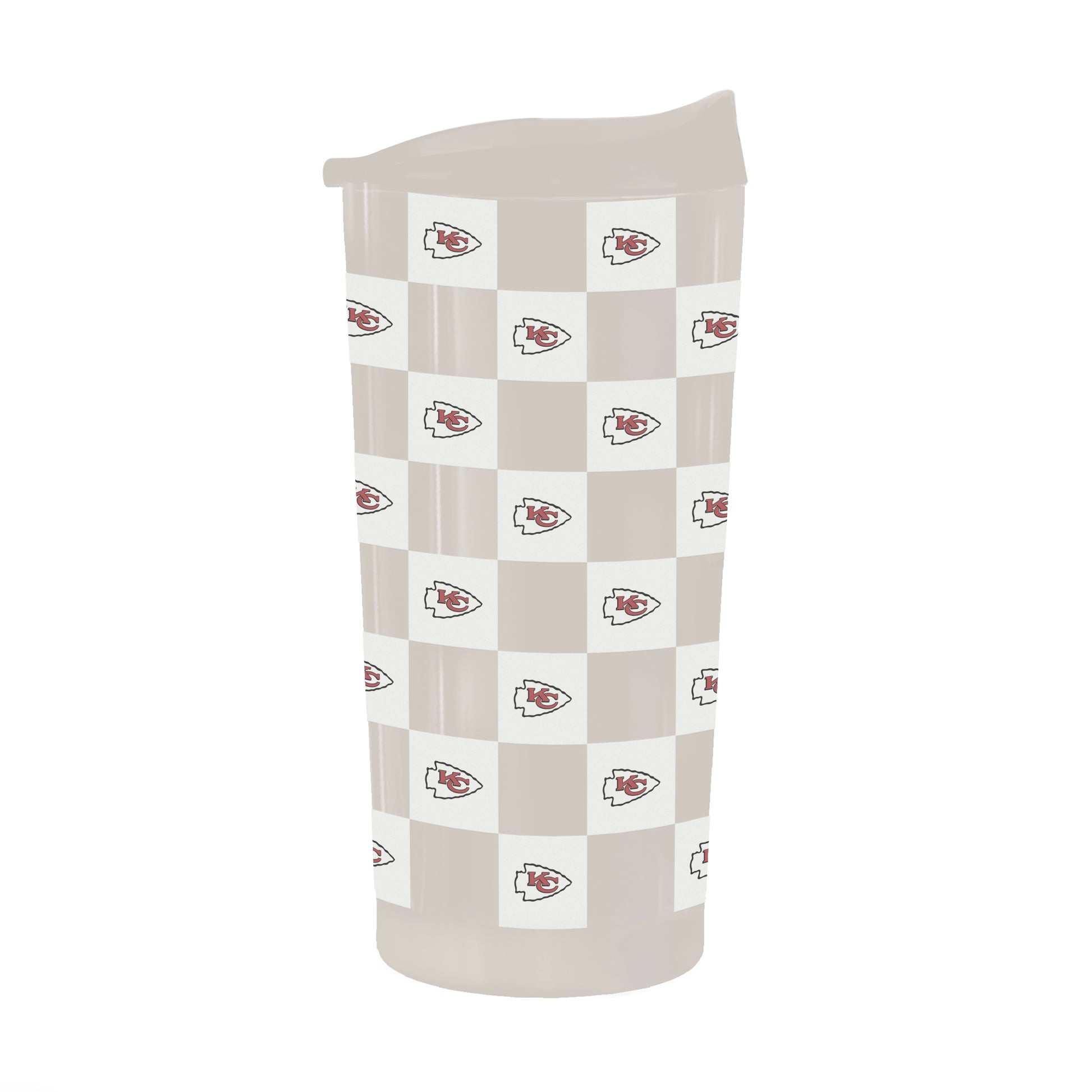 Kansas City Chiefs 20oz Neutral Check Powder Coat Tumbler
