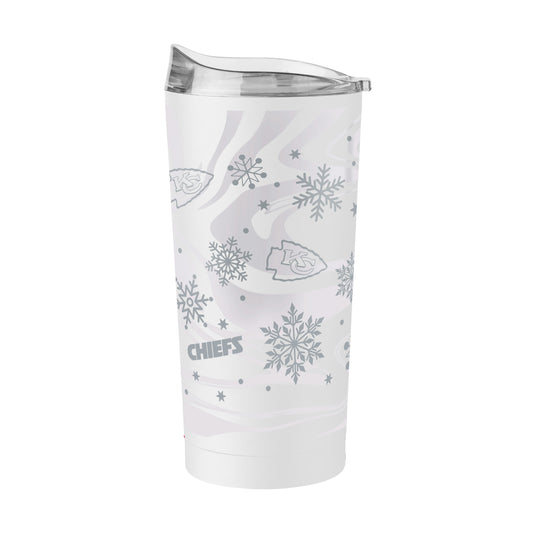 Kansas City Chiefs White 20oz Snow Flurries Powder Coat Tumbler