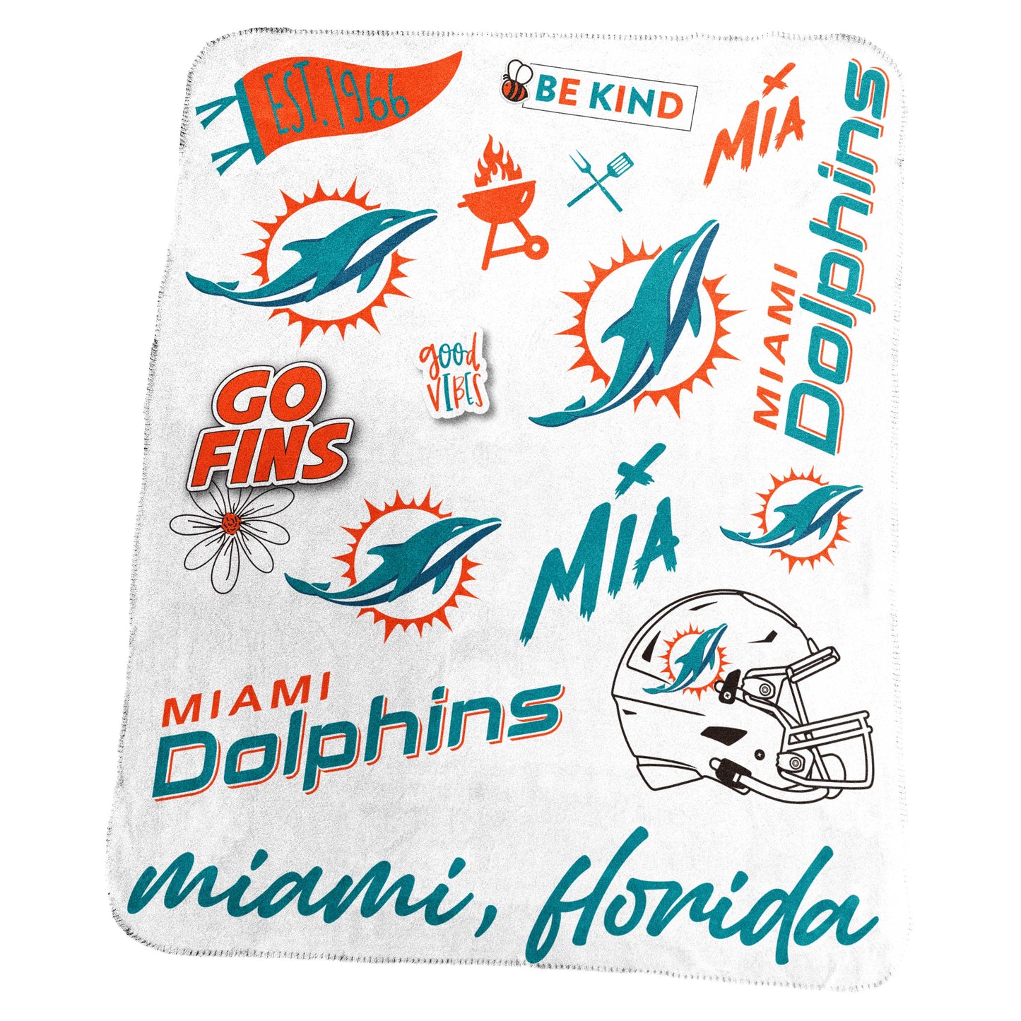 Miami Dolphins Classic Native Fleece Throw