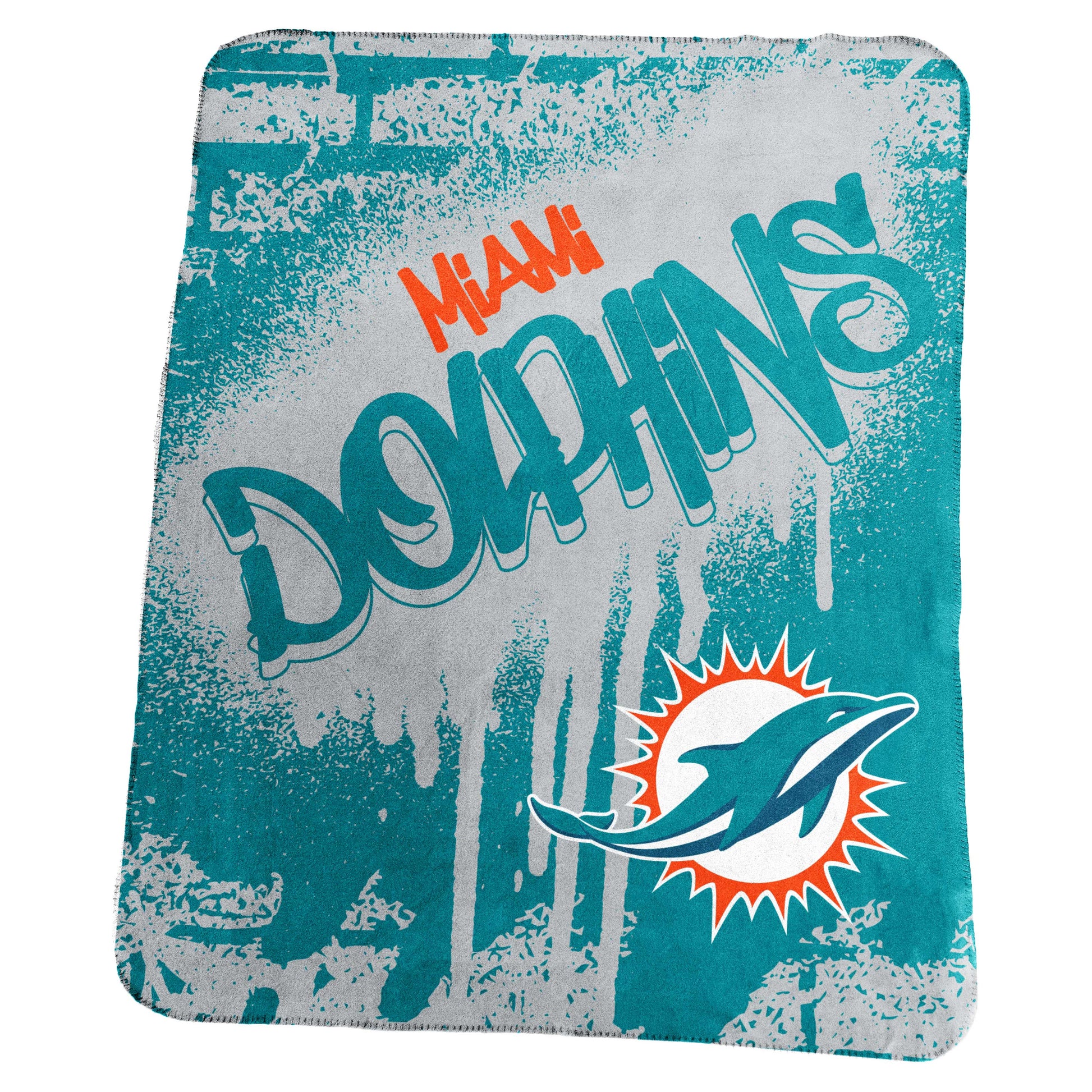 Miami Dolphins Classic Graffiti Fleece Throw