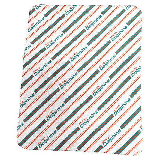 Miami Dolphins Classic Vertical Stripe Fleece Throw