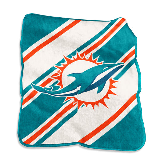 Miami Dolphins Raschel Stripe Throw