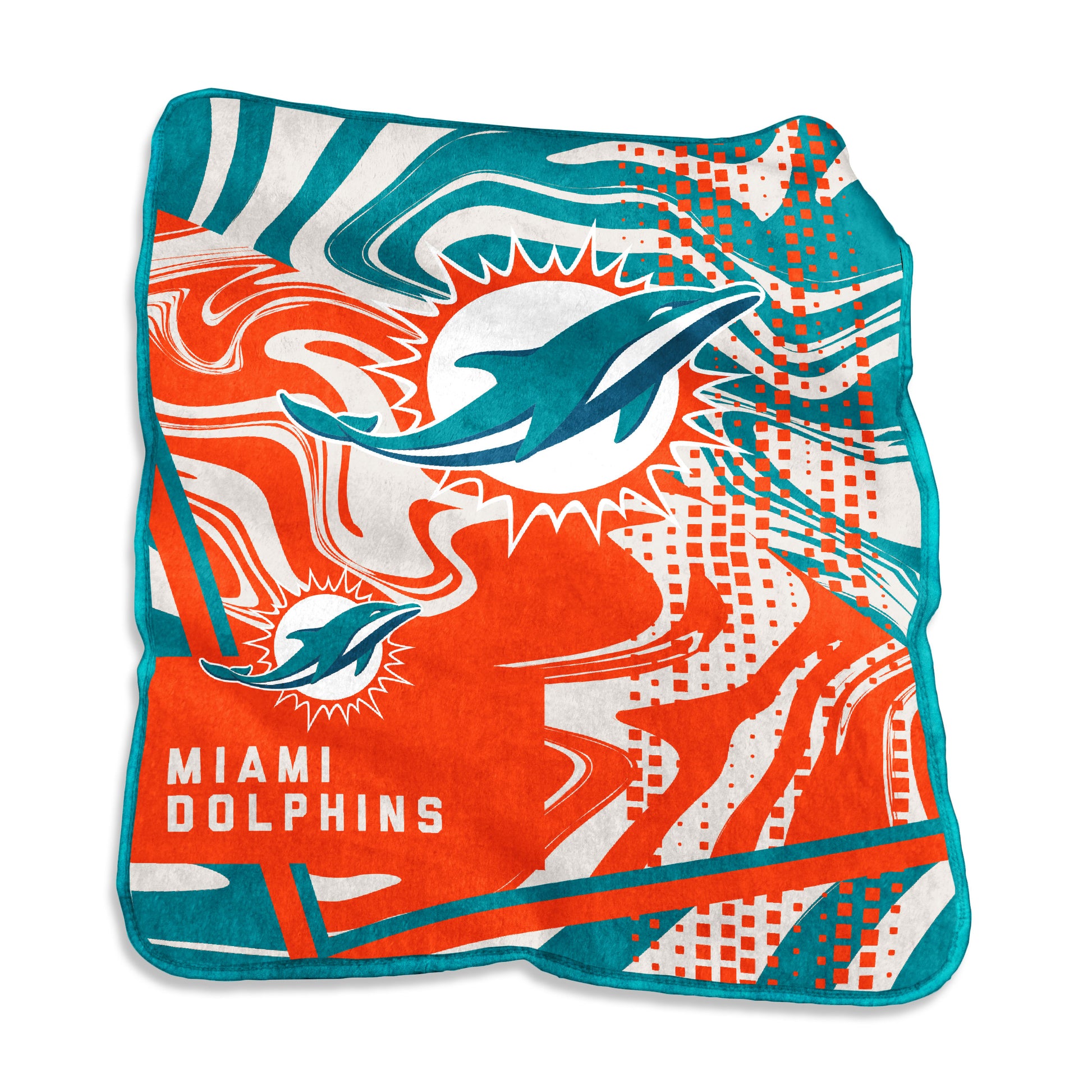 Miami Dolphins Swirl Raschel Throw