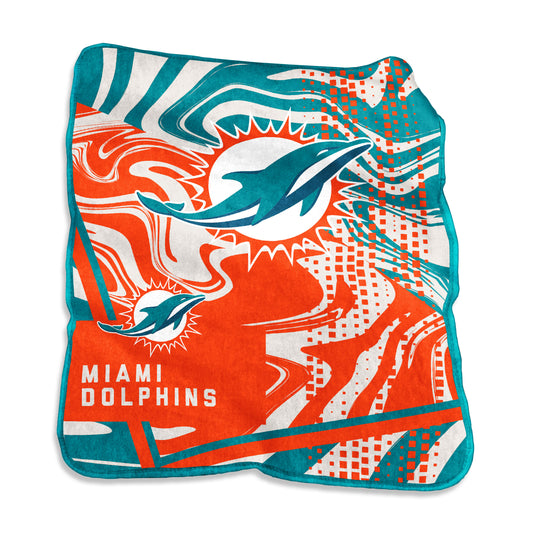 Miami Dolphins Swirl Raschel Throw