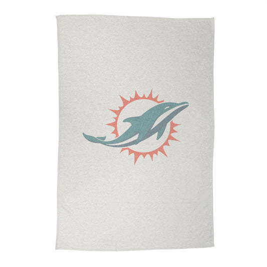 Miami Dolphins Oversized Logo Sublimated Sweatshirt Blanket