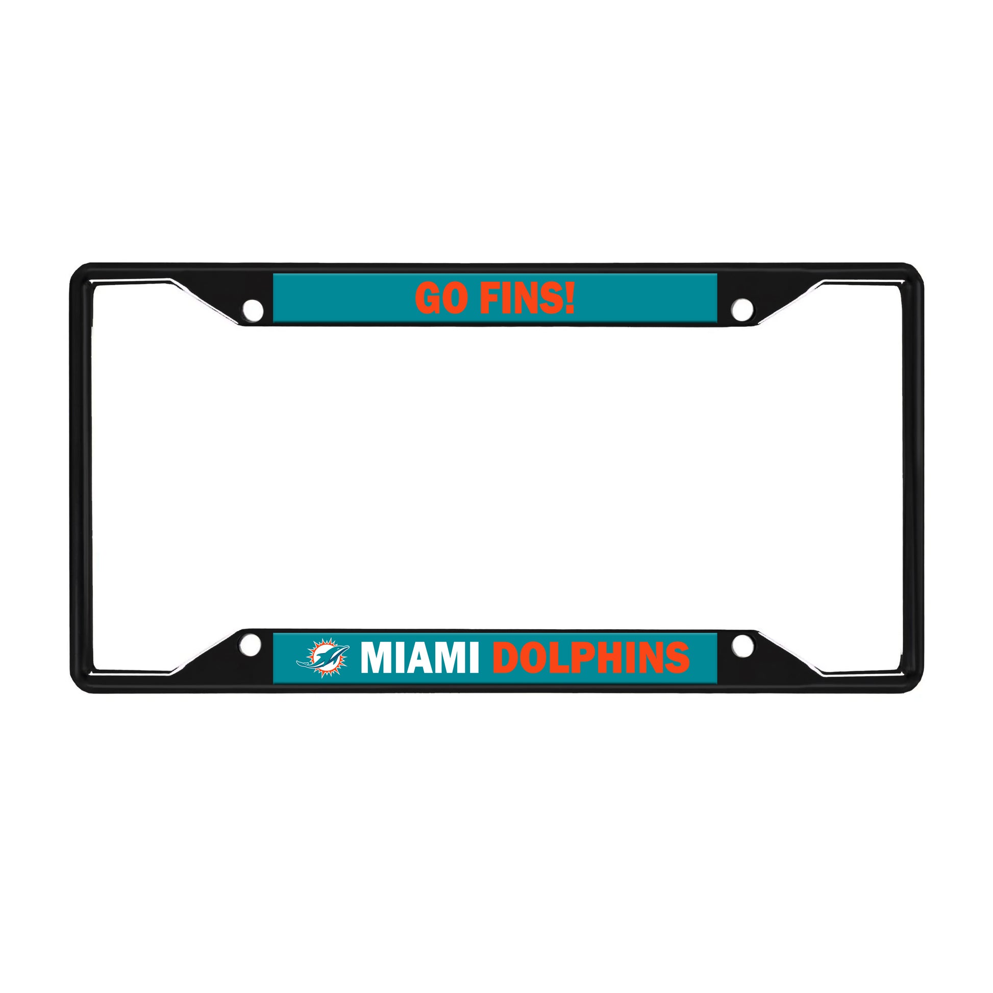 Miami Dolphins License Black Trinity Plate Frame
