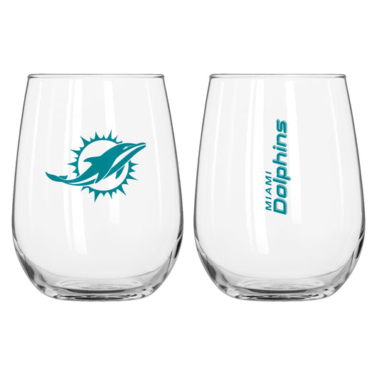 Miami Dolphins 16oz Gameday Curved Beverage Glass