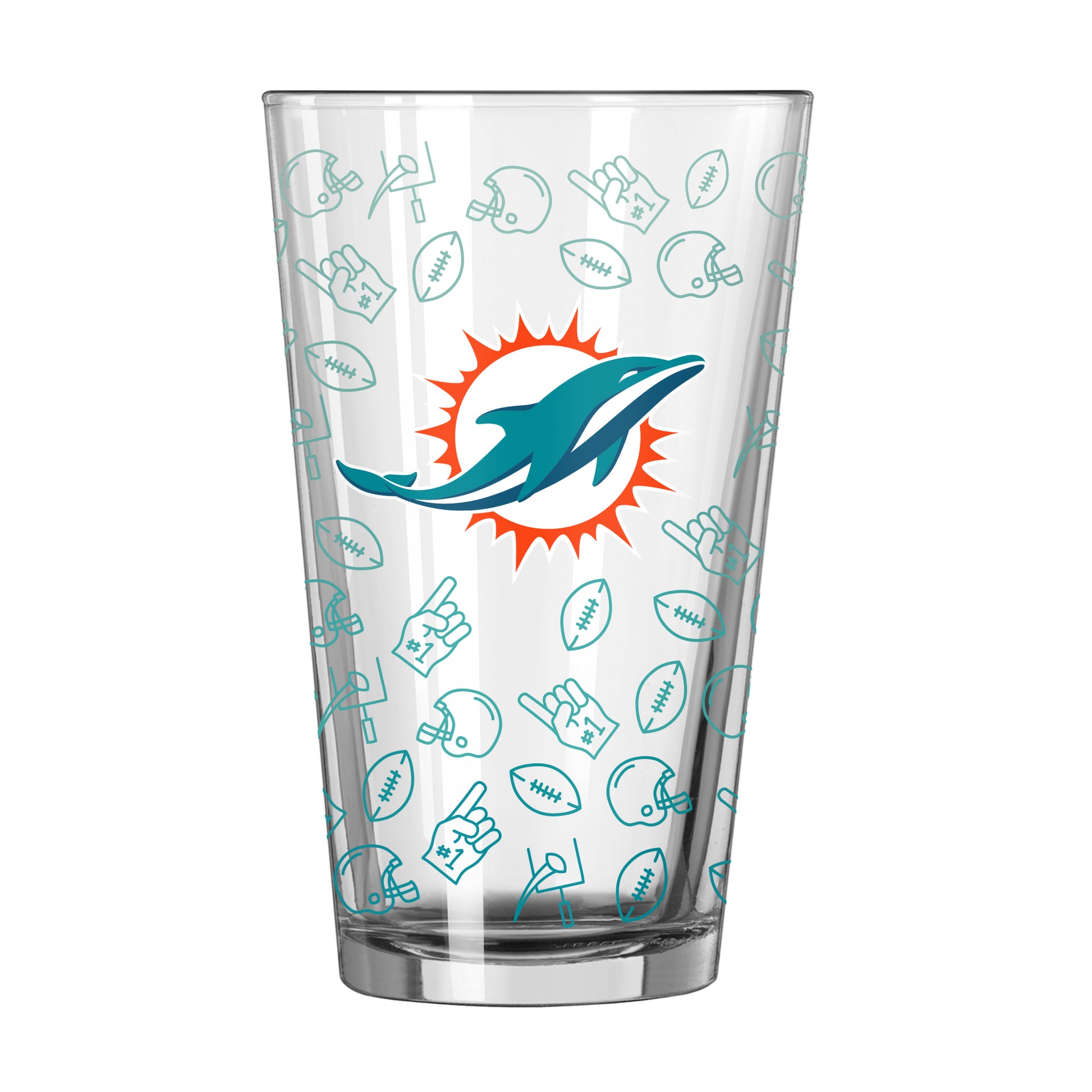 Miami Dolphins 16oz Ombre Playmaker Pint Glass