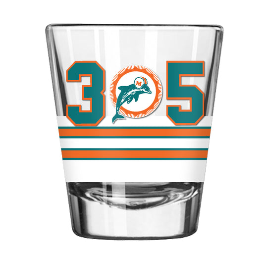 Miami Dolphins 2oz Full Wrap Area Code Shot Glass
