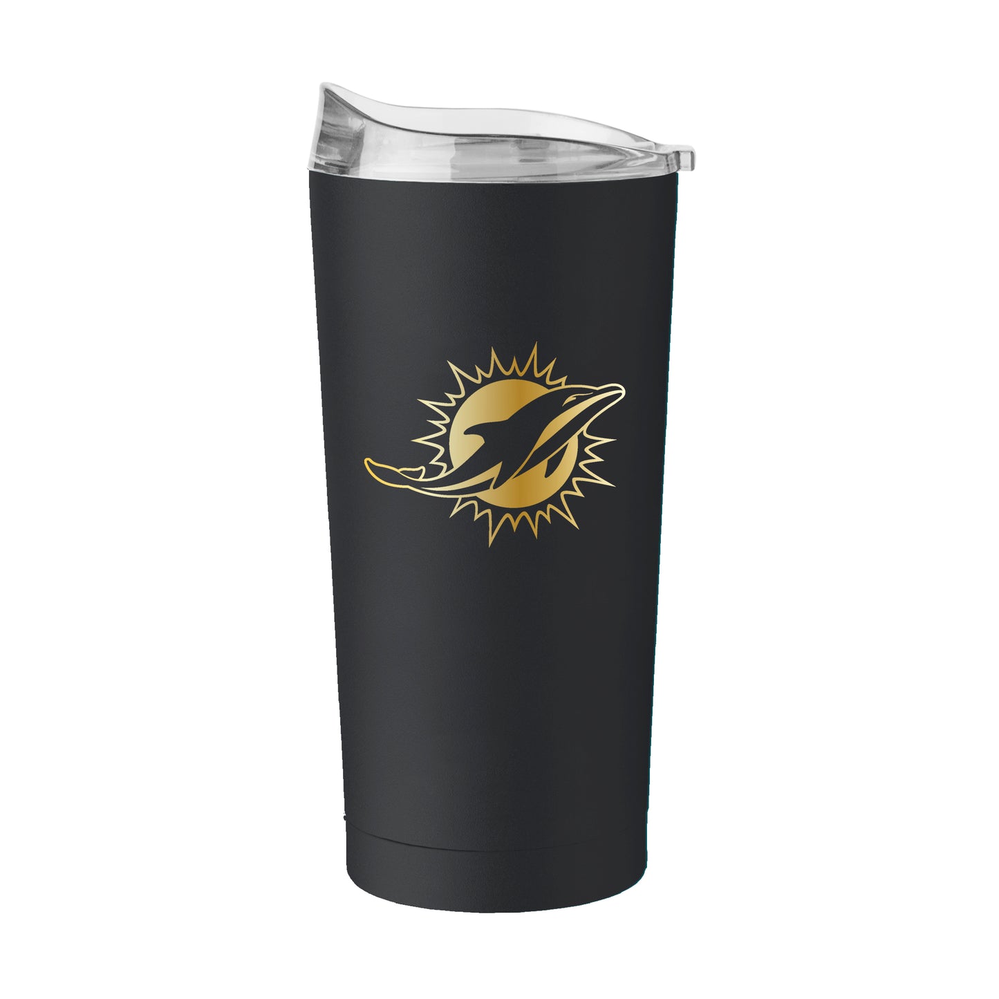 Miami Dolphins Black 20oz Foil Powder Coat Tumbler