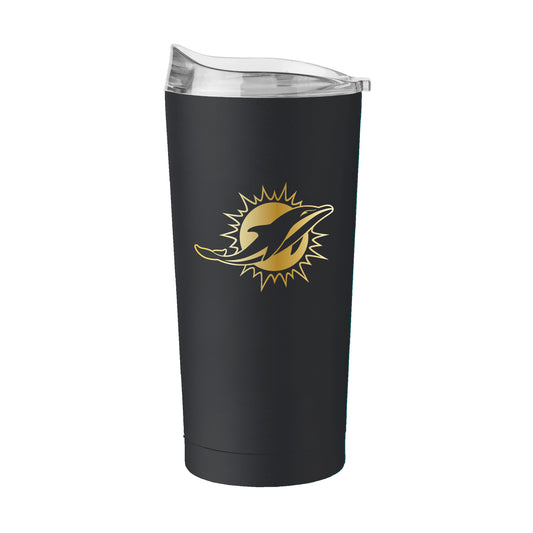 Miami Dolphins Black 20oz Foil Powder Coat Tumbler