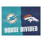 NFL House Divided Mat - Dolphins / Broncos