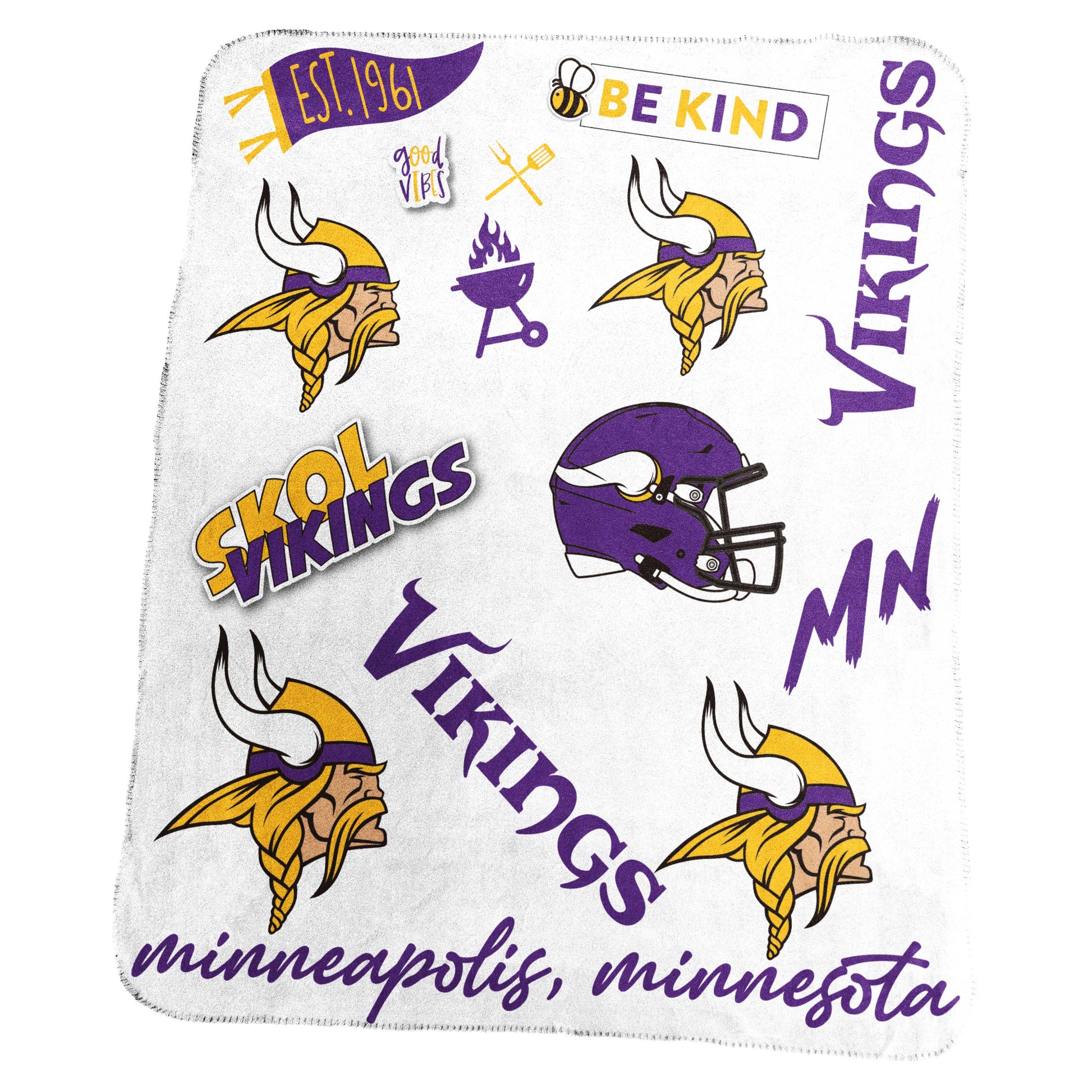Minnesota Vikings Classic Native Fleece Throw