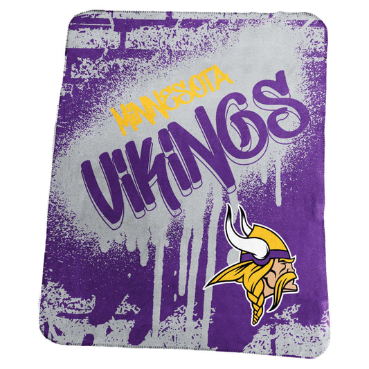 Minnesota Vikings Classic Graffiti Fleece Throw