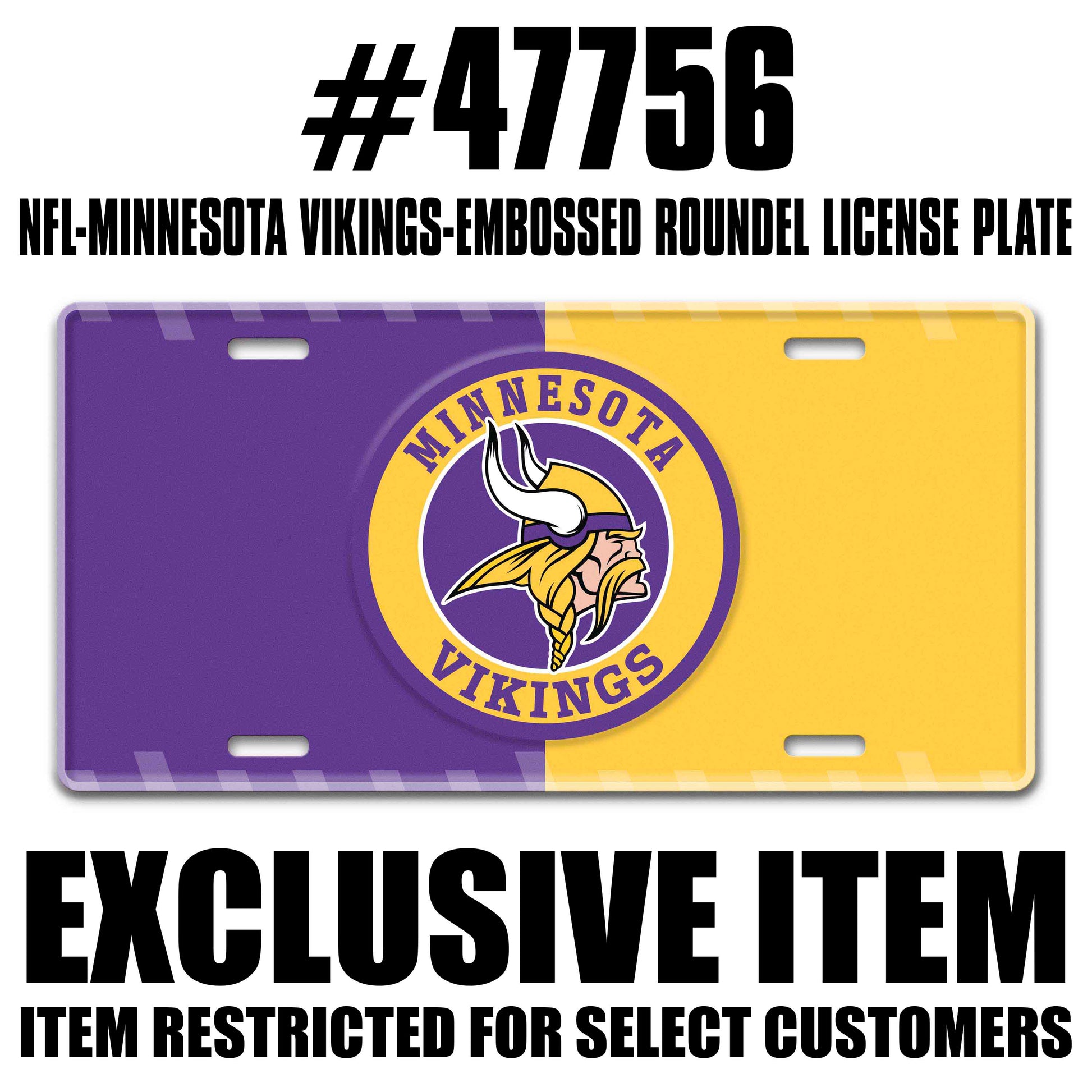 NFL - Minnesota Vikings Embossed Roundel License Plate