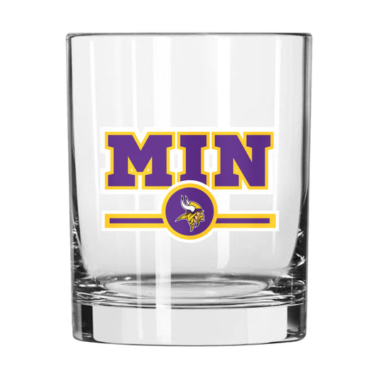 Minnesota Vikings 14oz Letterman Rocks Glass