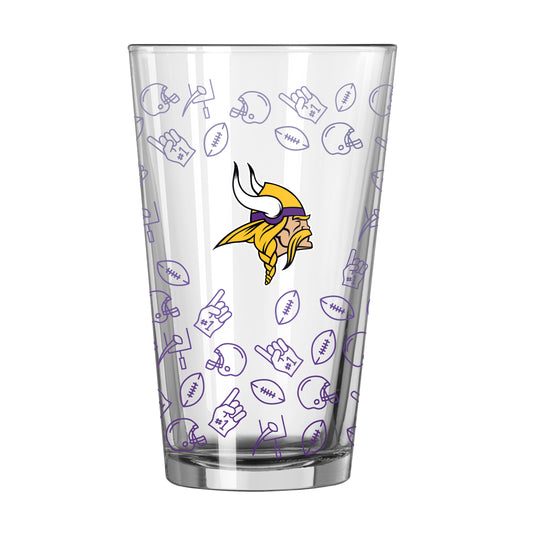 Minnesota Vikings 16oz Ombre Playmaker Pint Glass