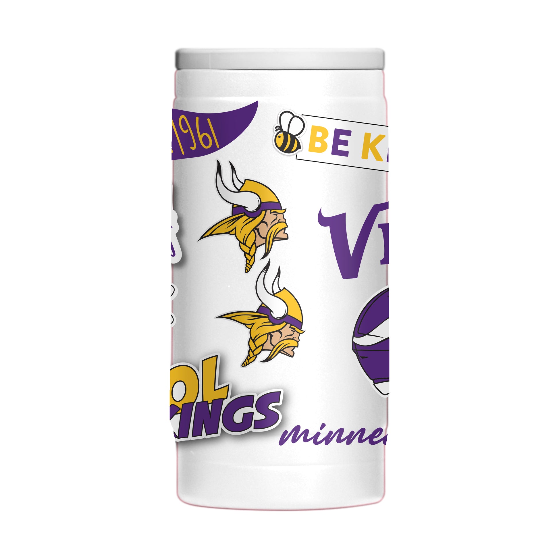 Minnesota Vikings 12oz Native Powdercoat SlimCan Coolie