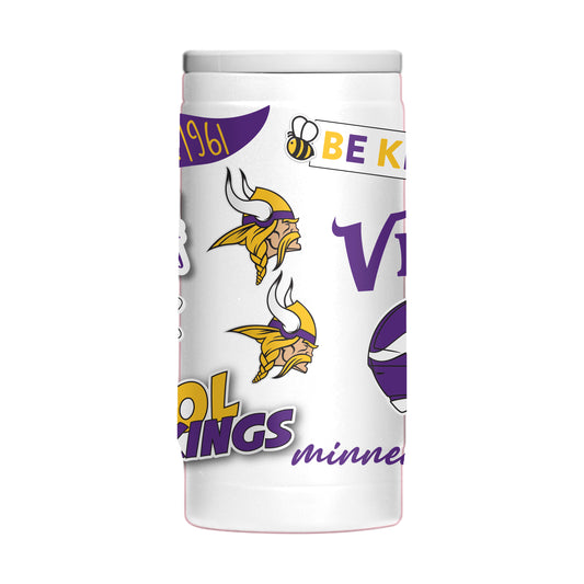 Minnesota Vikings 12oz Native Powdercoat SlimCan Coolie