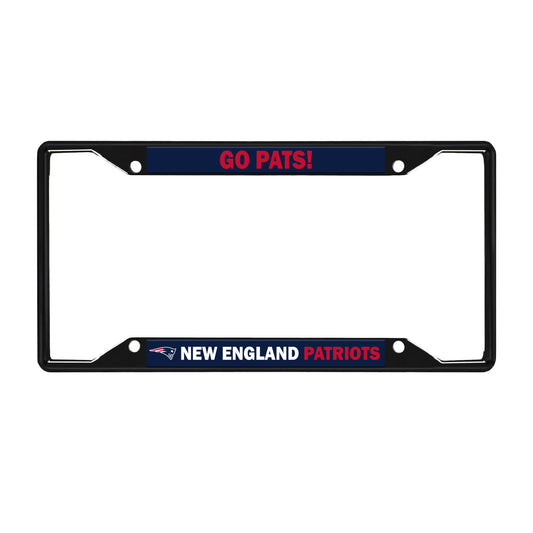New England Patriots License Black Trinity Plate Frame