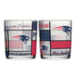 New England Patriots 12oz Quilted Stained Rocks Glass 2 Pck