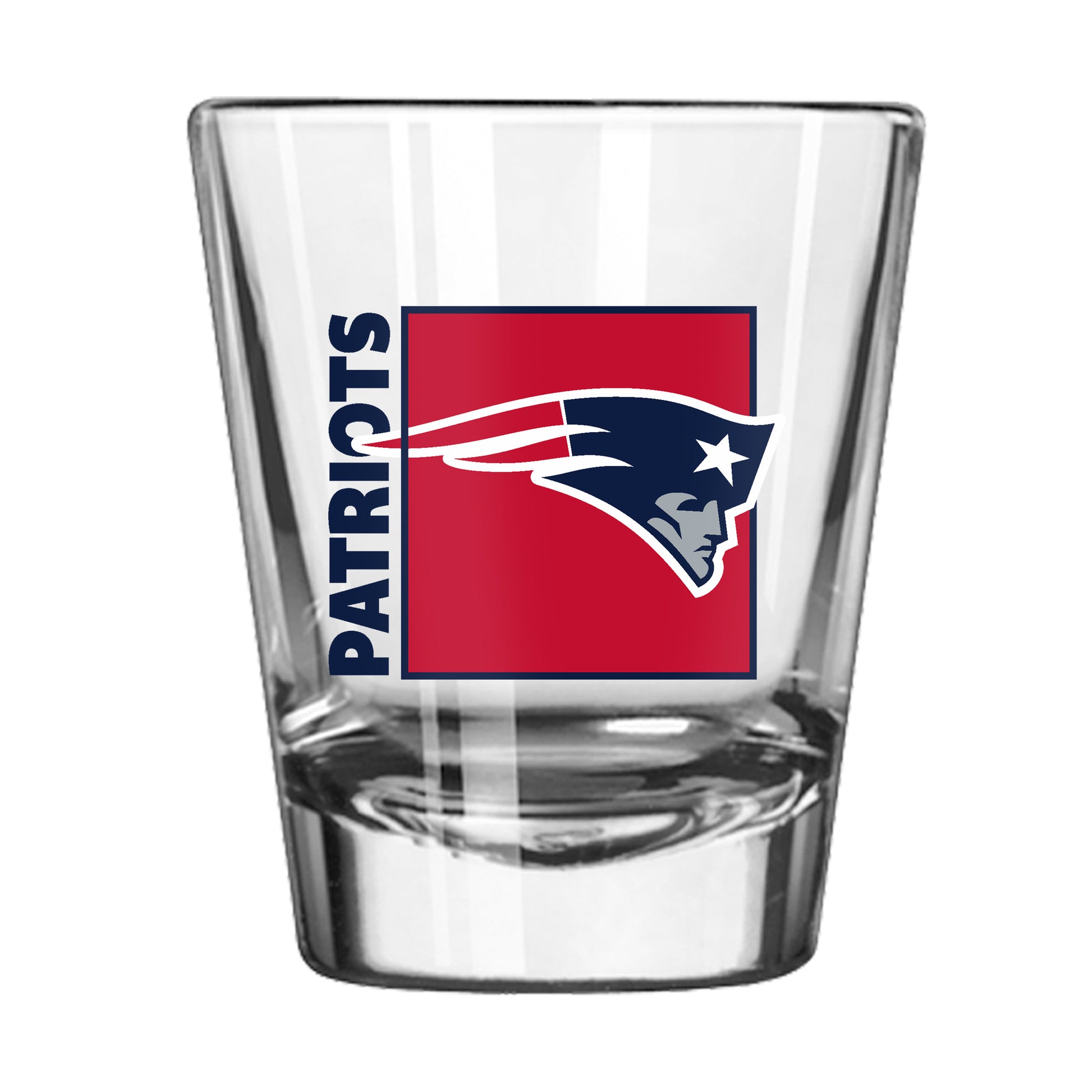 New England Patriots 2oz Block Shot Glass