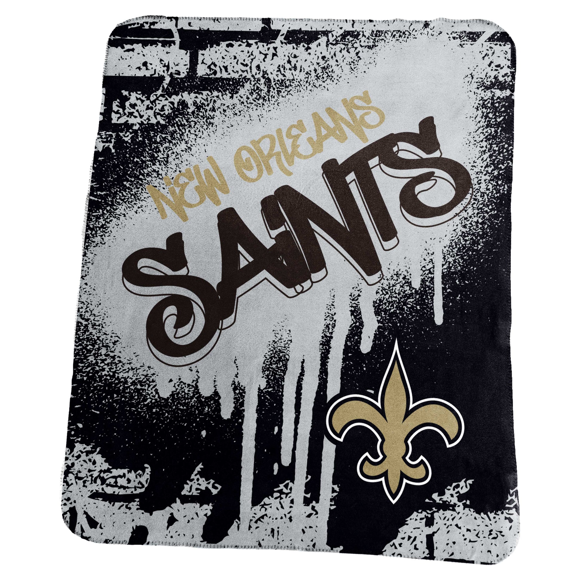 New Orleans Saints Classic Graffiti Fleece Throw