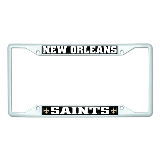 NFL - New Orleans Saints-White License Plate Frame