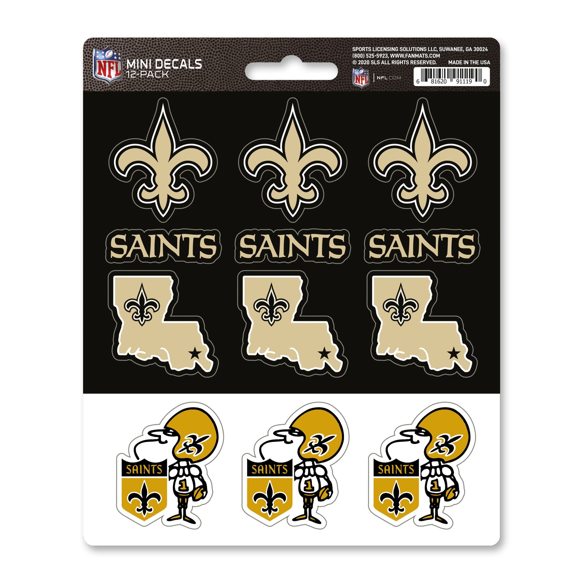 NFL - New Orleans Saints Mini Decal 12-pk
