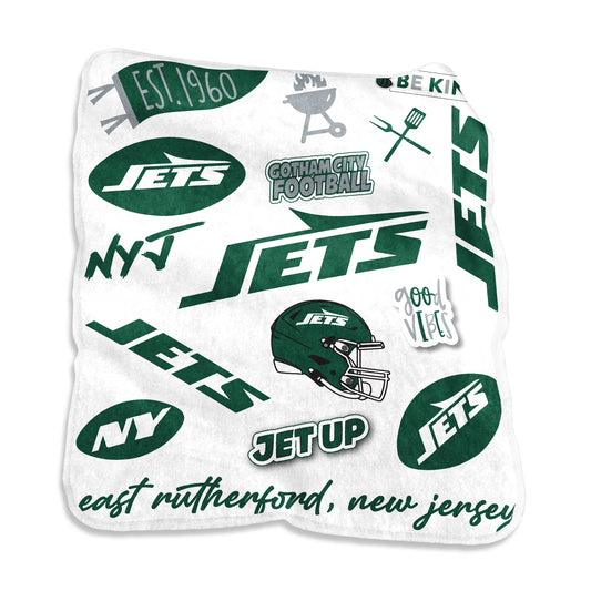 New York Jets Native Raschel Throw